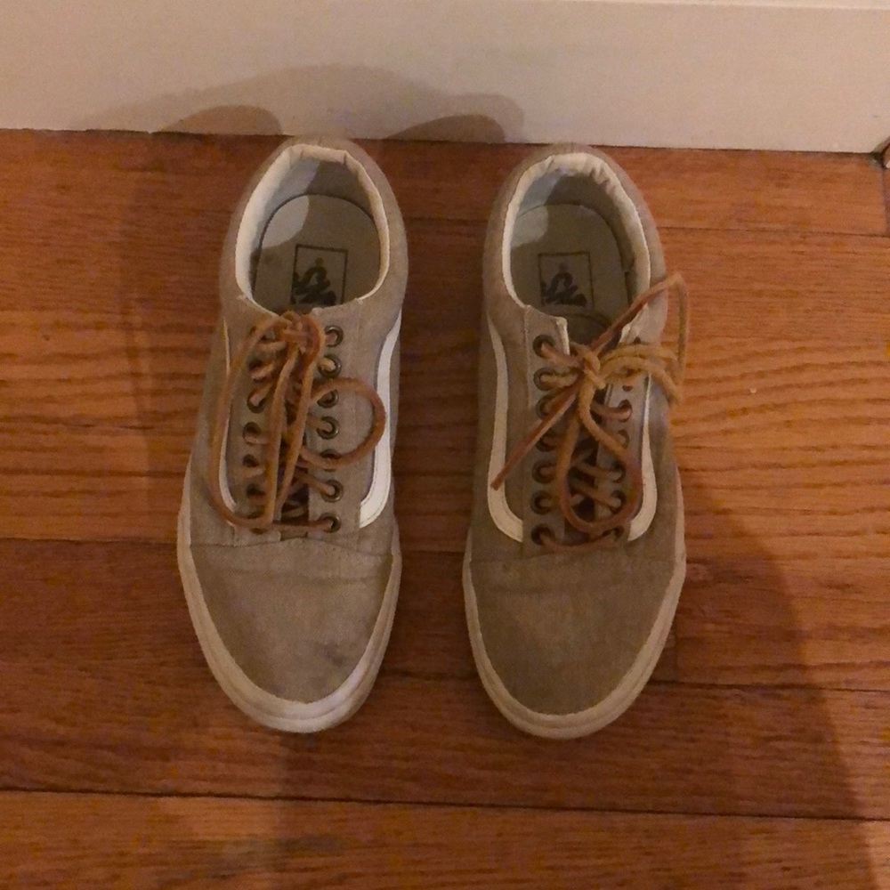 Brown canvas vans